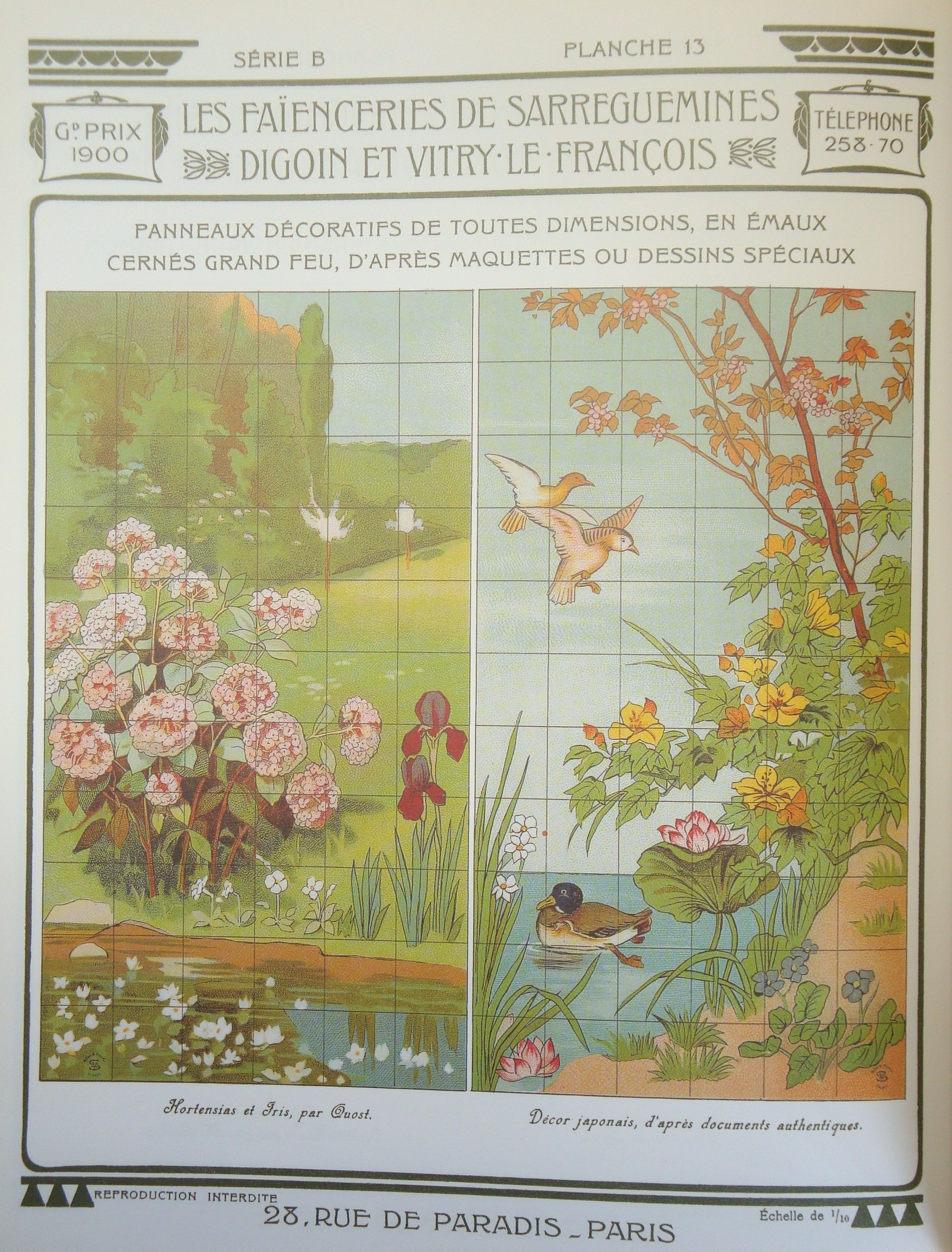 Pair of Sarreguemines Wall Panels